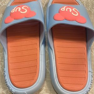 Sandals available in different colors and sizes.